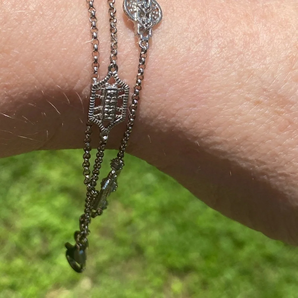 NEW Sterling 3 strand station bracelet